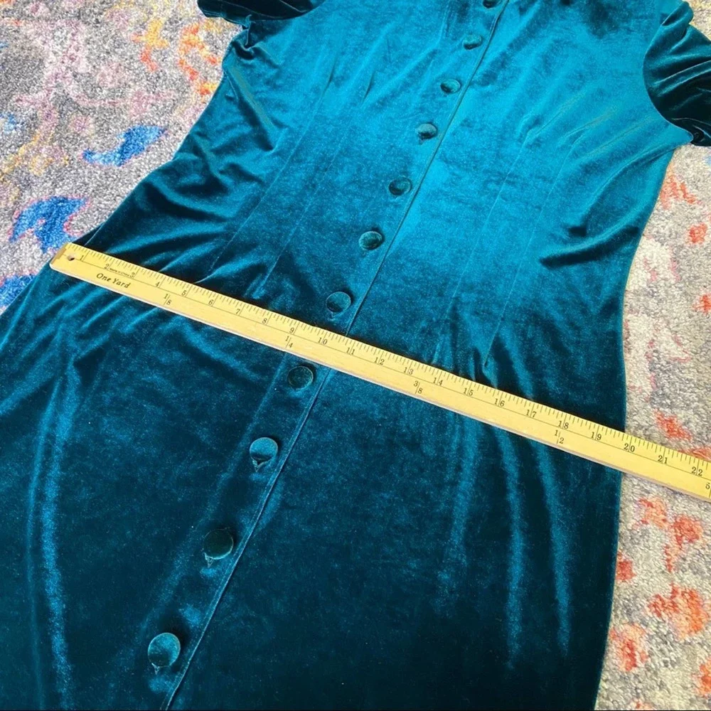 Amanda Smith vintage velvet button down maxi dress size 12 - Picture 7 of 8